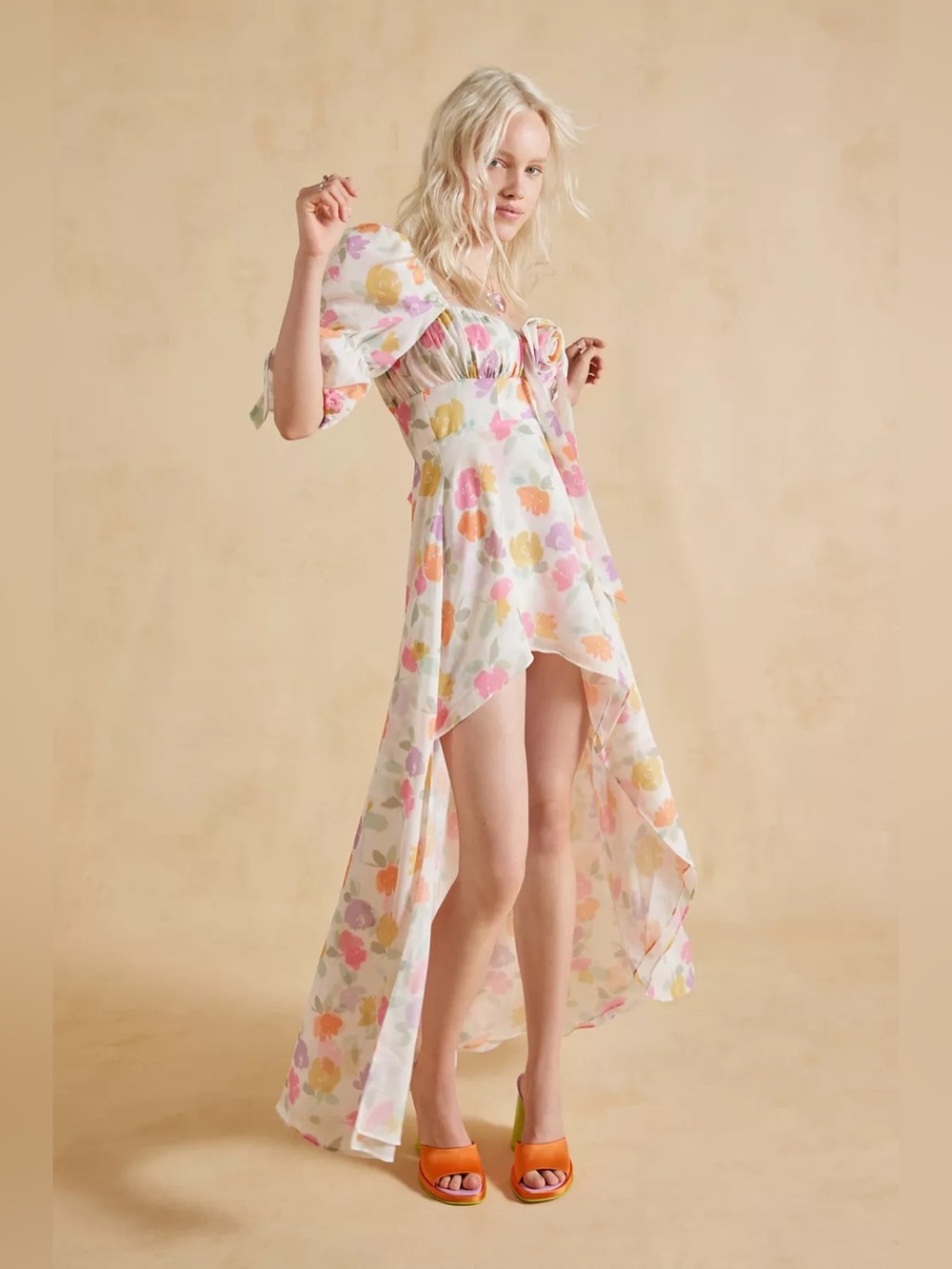 For Love & Lemons Petal Floral Midi Dress S